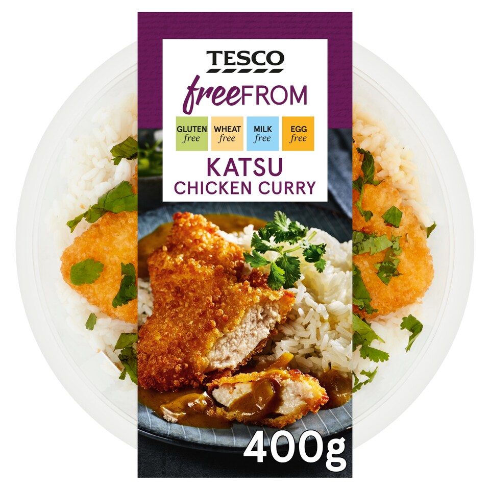 Tesco Free From Katsu Chicken Curry Rice Ready Meal 400G