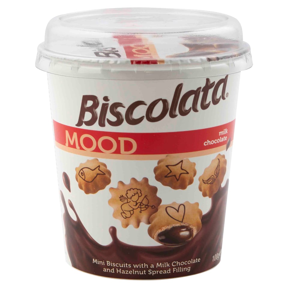 Biscolata Mood sušienky s krémovou mliečno-čokoládovou a lieskovoorieškovou náplňou 100 g