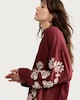 image 1 of The F&F Edit Embroidered Button Up Co-ord Shirt in Burgundy