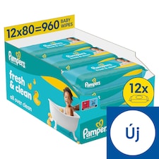 Pampers Fresh Clean Baby Wet Wipes, 12 Packs of 80 Wipes = 960 Baby Wet Wipes