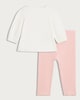 image 2 of F&F Baby 2-Piece Cotton Rich Little Sister Top and Leggings Set in Cream