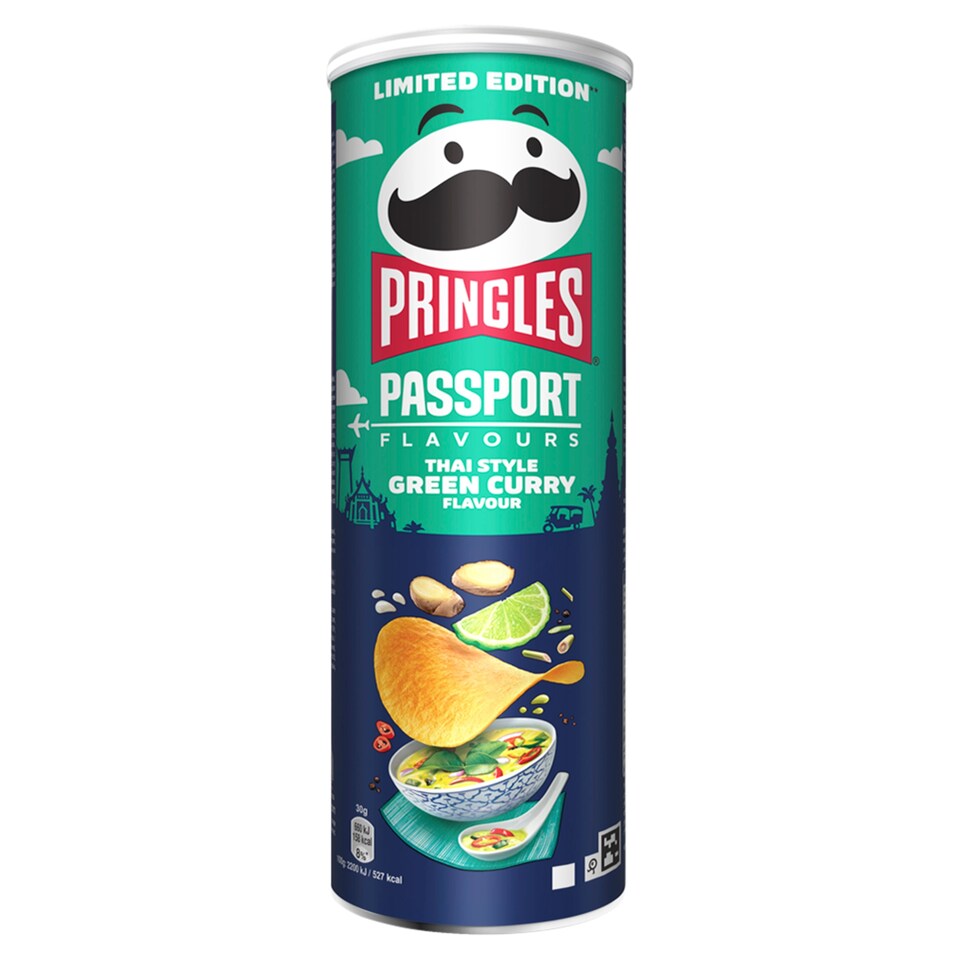 Pringles Passport Flavours Thai Style zöld curry ízesítésű sós snack 165 g