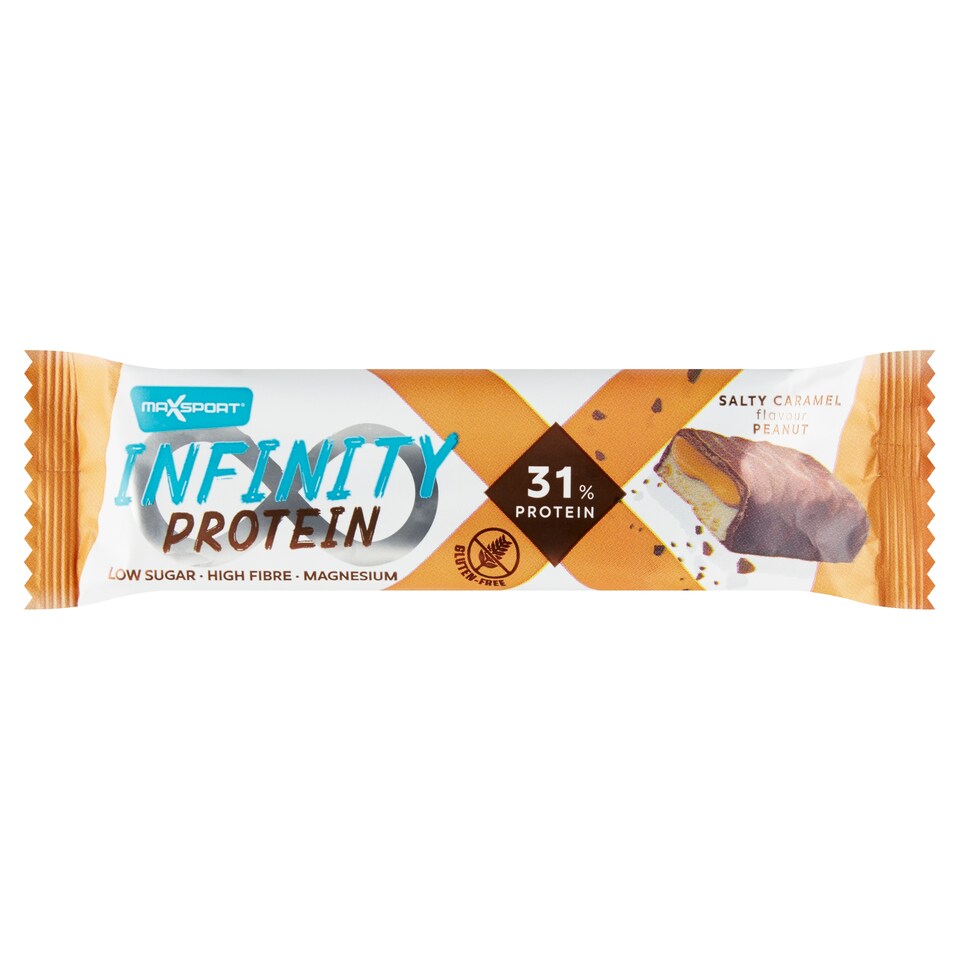 MaxSport Infinity Protein proteinová tyčinka s karamelovým přípravkem a praženými arašídy 55g