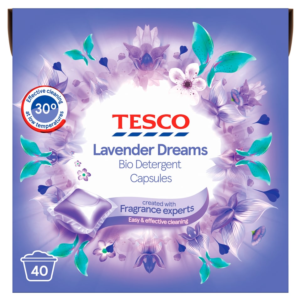 Tesco Lavender Dreams Biological Detergent Capsules 40W 680Ml