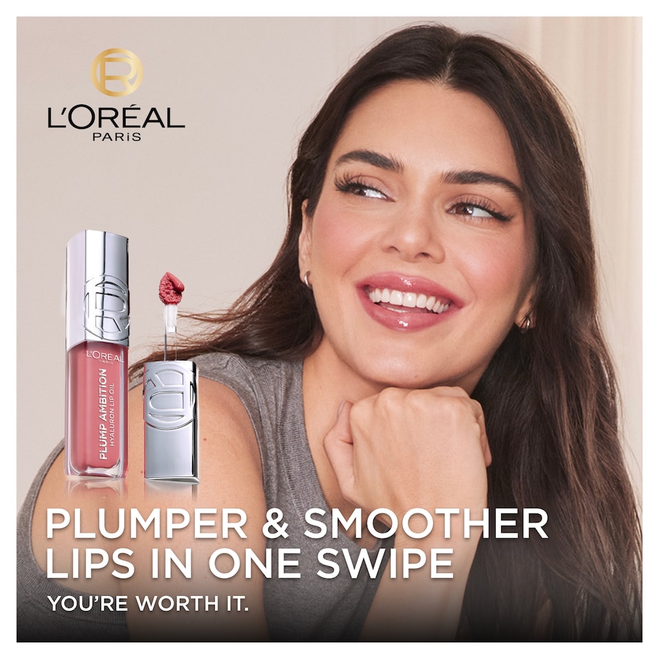 image 1 of L'Oréal Paris Plump Ambition Lip Oil, 485 Wine O'Clock, 5ml