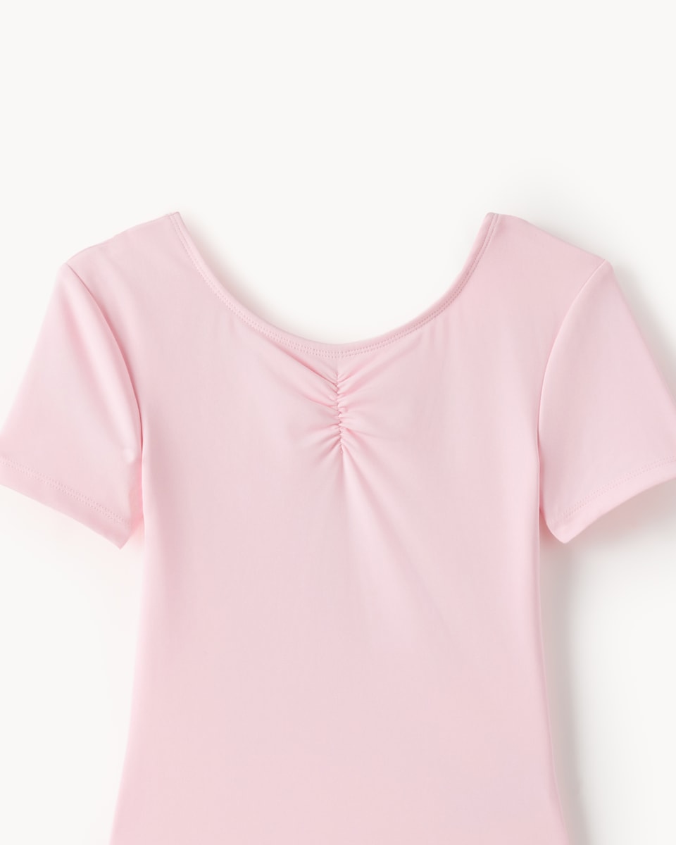 image 1 of F&F Active Girls Short Sleeved Leotard in Pink