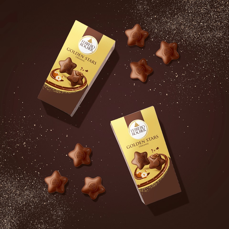 image 1 of Ferrero Rocher Golden Stars Milk Chocolate and Hazelnut 115g