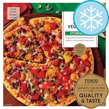 Tesco Stonebaked Thin Mixed Vegetable Pizza 380G