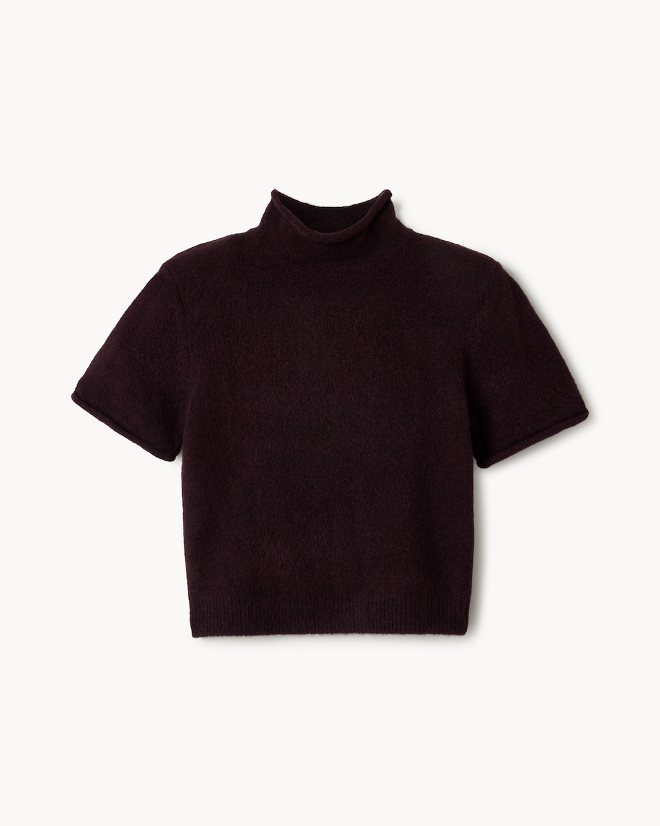 image 1 of F&F Turtle Neck Jumper with Wool in Burgundy