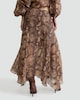 image 3 of F&F Snake Print Handkerchief Hem Midi Skirt in Multi Brown