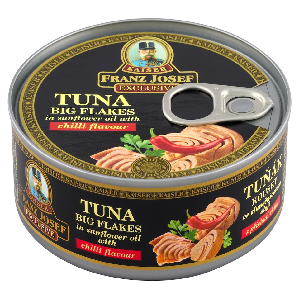 obrázok 1 z Franz Josef Kaiser Exclusive Tuniak kúsky v slnečnicovom oleji s chilli 170 g