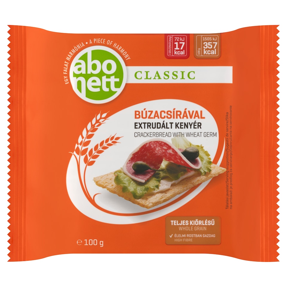 Abonett Classic extrudált kenyér búzacsírával 100 g  1. kép