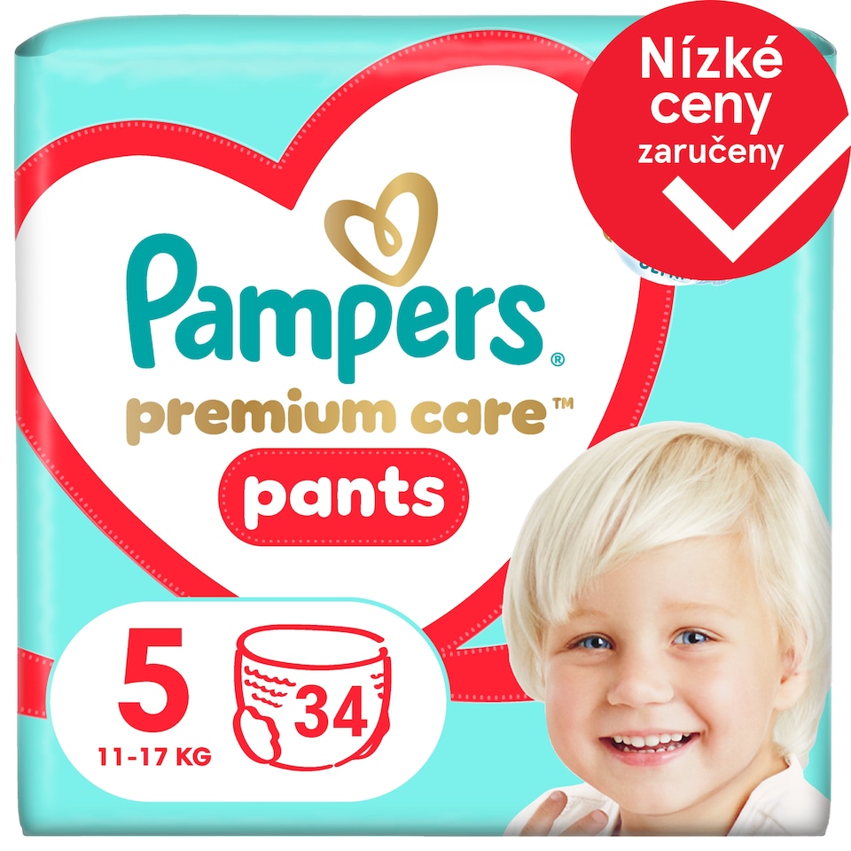 image 1 of Plenkové Kalhotky Pampers Premium Care Velikost 5, 34 Plenky, 11kg-17kg