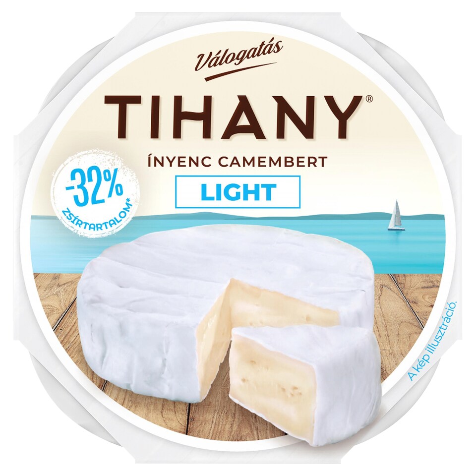Tihany Válogatás Ínyenc Camembert light natúr, zsíros lágysajt 120 g