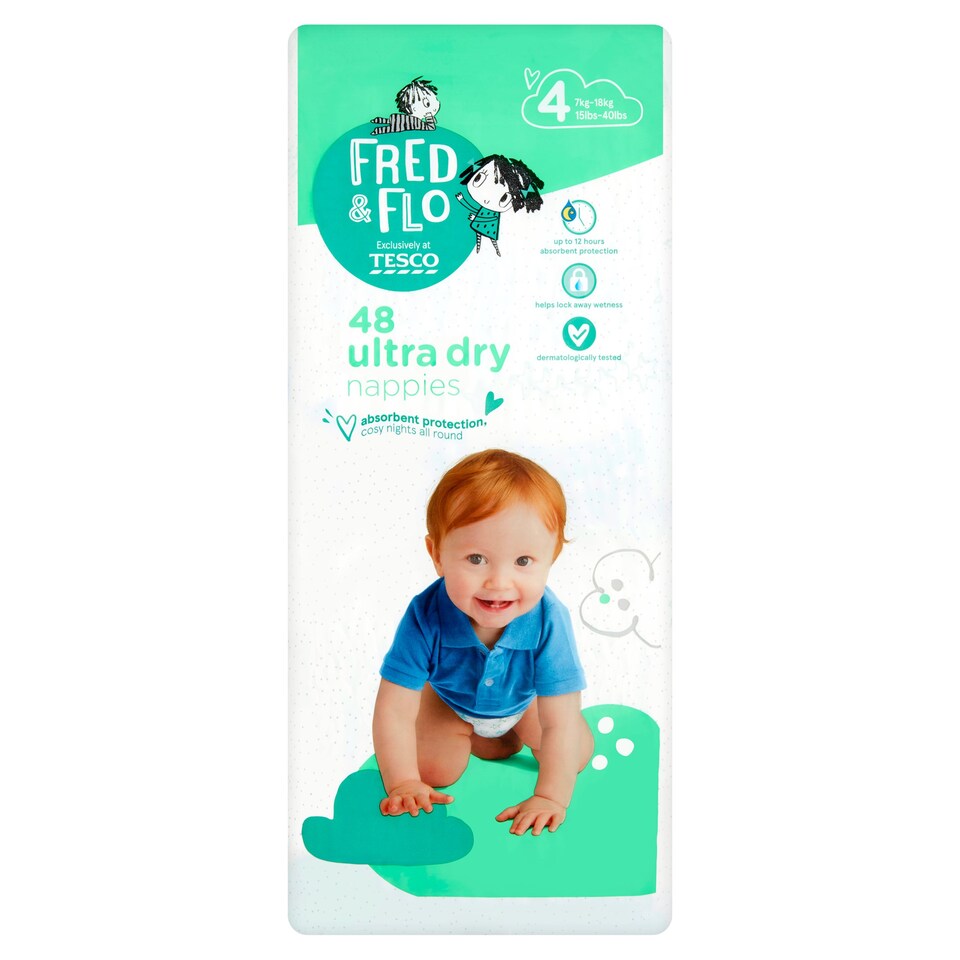 Fred And Flo Ultra Dry Size 4 Nappies 48 Pack