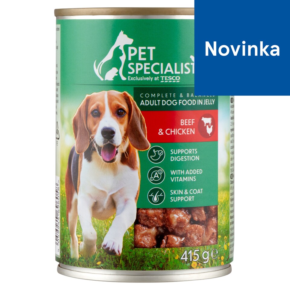 Pet Specialist Kompletné krmivo pre dospelé psy kúsky s hovädzinou a kuracinou v želé 415 g