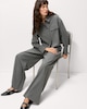 image 3 of F&F Pinstripe Pleated Wide Leg Co-ord Trousers in Grey