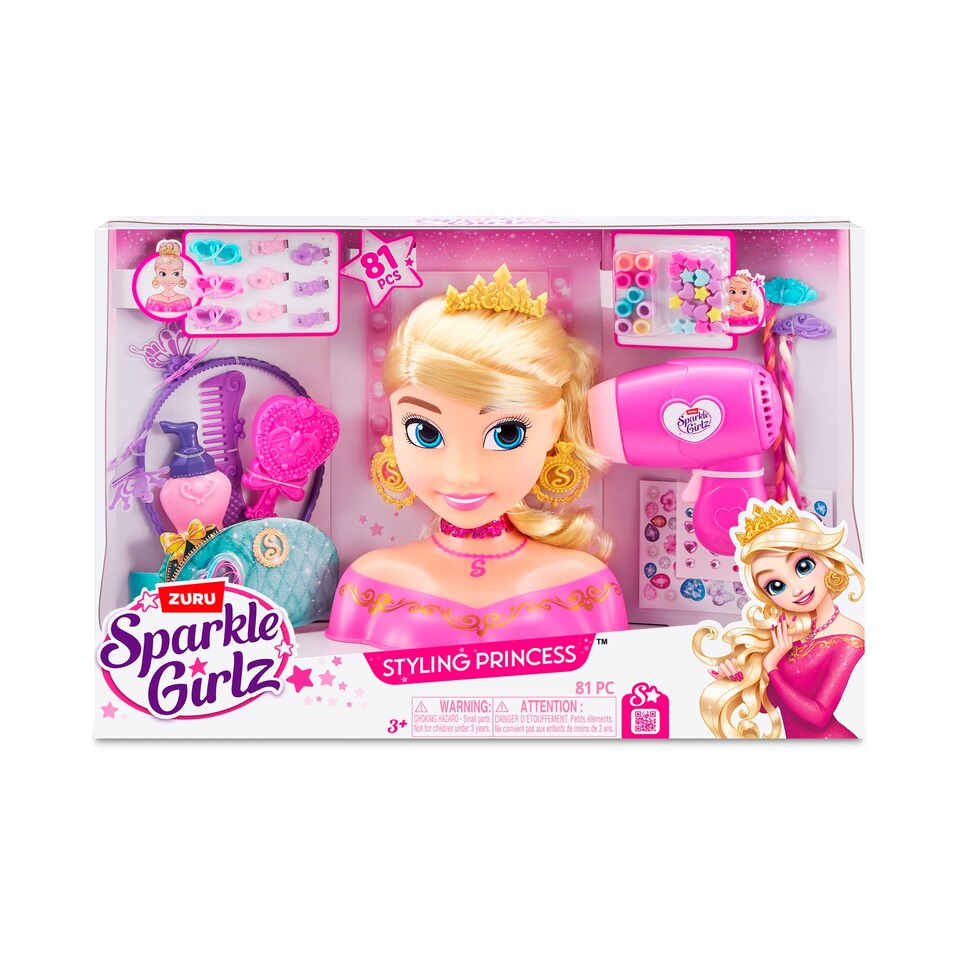 image 1 of Zuru Sparkle Girlz Princess Styling Deluxe hlava k česání