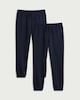 image 4 of F&F School Unisex 2-Pack Cotton Rich Joggers in Navy