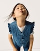 image 2 of F&F Girls 3-Piece Pure Cotton Denim Waistcoat, Trousers and Bag Set in Blue