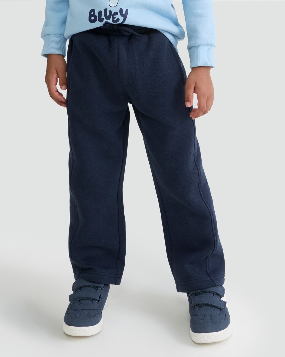 image 1 of F&F Boys Cotton Rich Wide Leg Drawstring Joggers in Blue