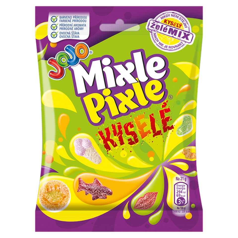 JOJO Mixle Pixle Kyslé želé cukríky s ovocnými príchuťami 80 g