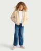 image 2 of F&F Girls Fleece Zip Up Jacket in Cream
