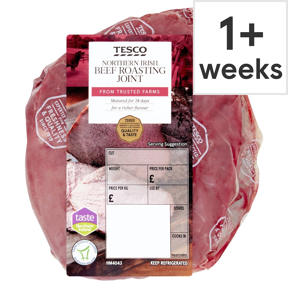 Tesco Northern Irish Beef Roasting joint 600g 1Kg Tesco Groceries