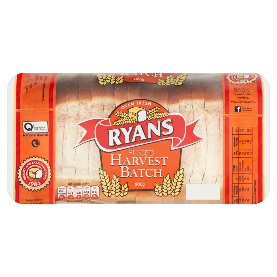 Ryans Harvest Batch Sliced Pan