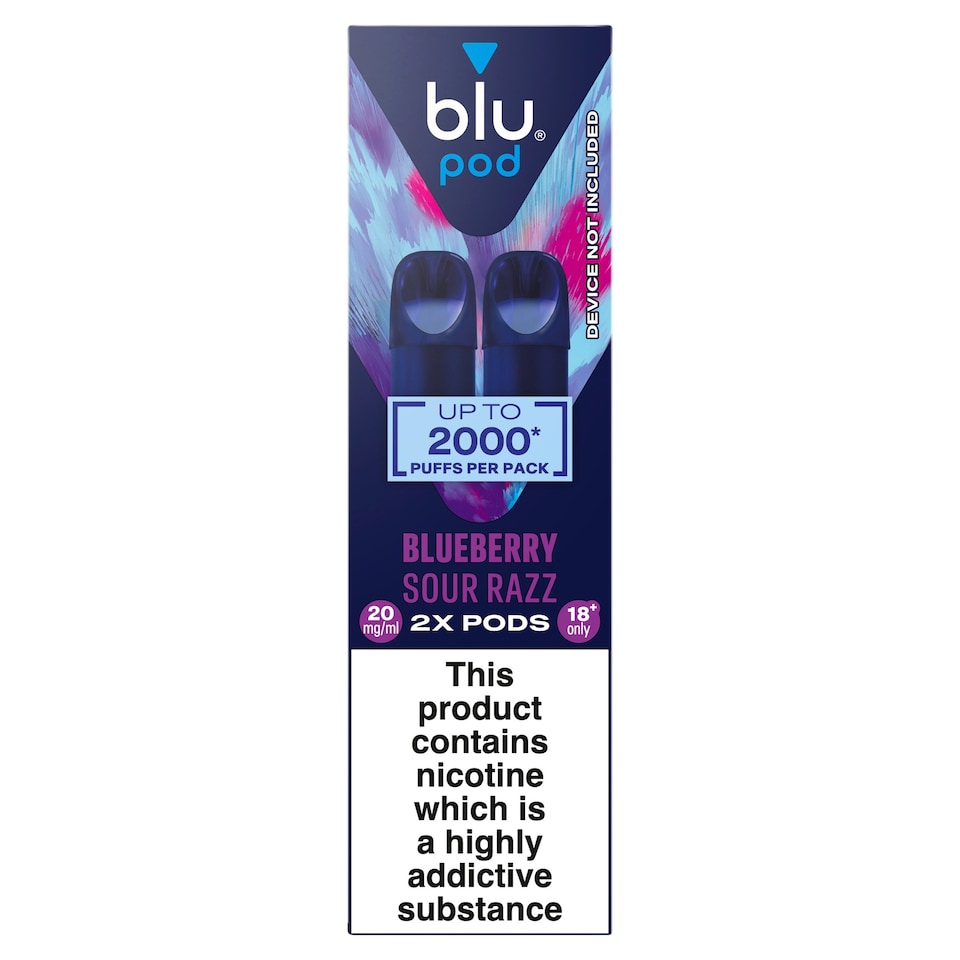 image 1 of blu bar pod Blueberry Sour Razz 20mg/ml 2x 2ml