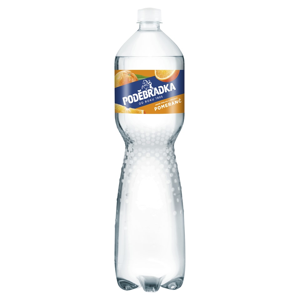 Poděbradka Jemně perlivá s příchutí pomeranč 1,5l
