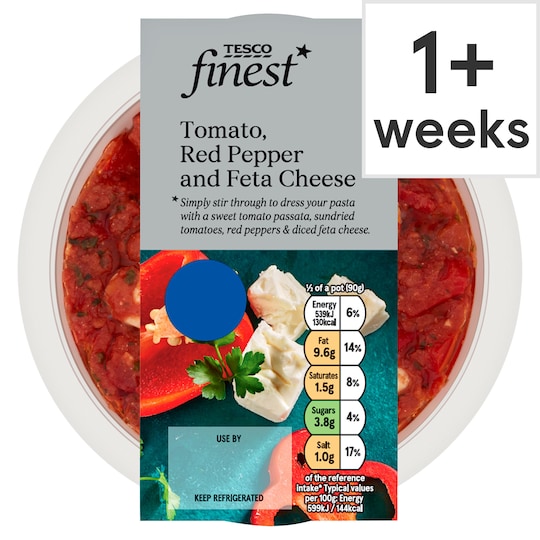 Tesco Finest Tomato, Red Pepper & Feta Cheese Sauce 180G Tesco Groceries
