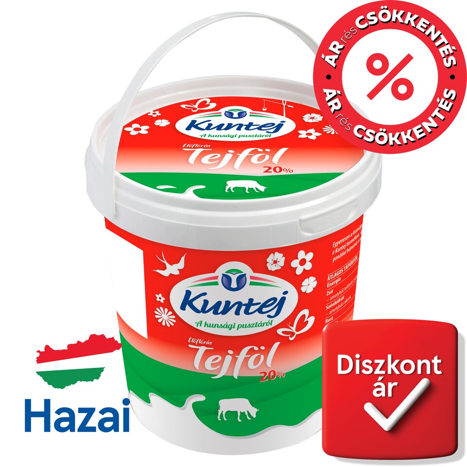 Kuntej Sour Cream with Live Culture 20% 800 g