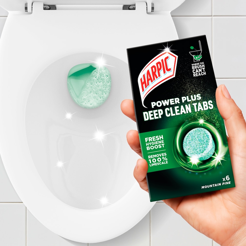 image 1 of Harpic Power Plus Deep Clean Mountain Pine Tabs 6 pack 135g