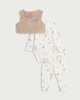 image 2 of F&F Baby 3-Piece Cotton Rich Printed Gilet, Bodysuit and Leggings Set in White