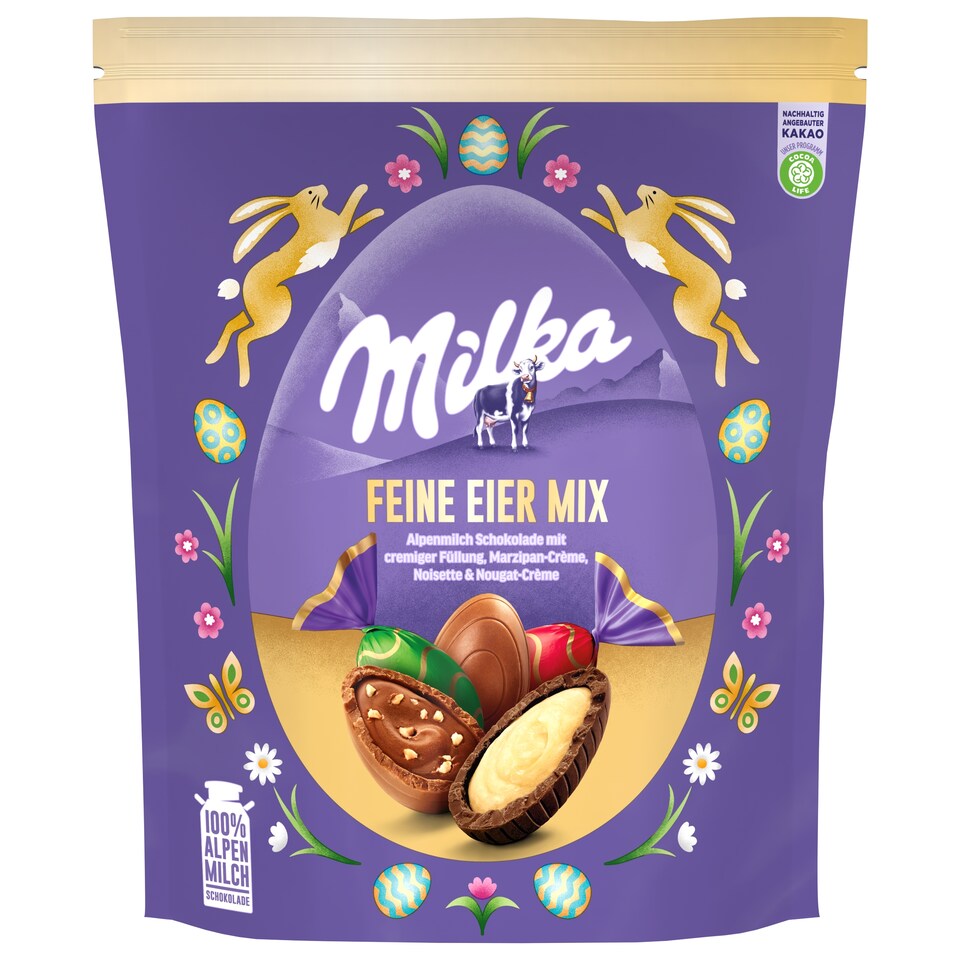 Milka alpesi tej felhasználásával készült töltött tejcsokoládé válogatás 15 db 138 g