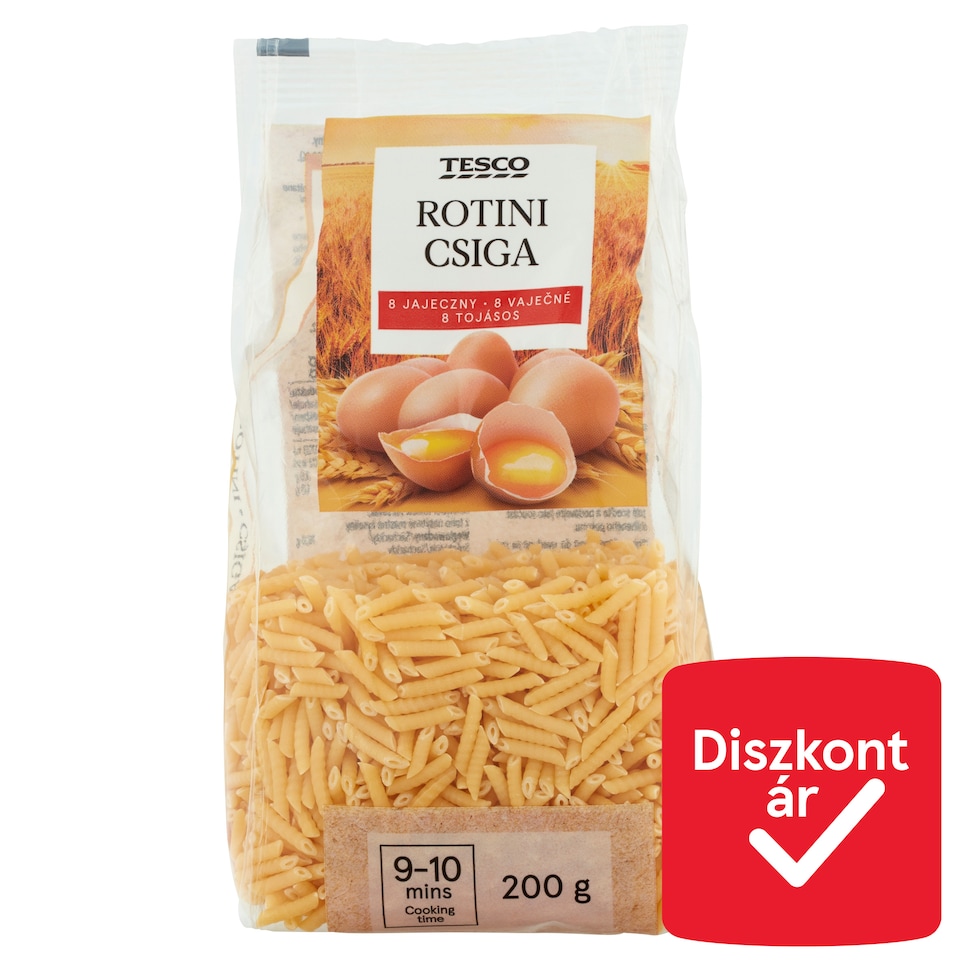 Tesco csiga 8 tojásos száraztészta 200 g