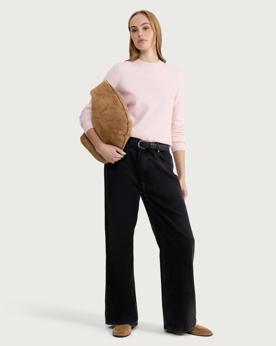 image 1 of F&F Knitted Crew Neck Jumper in Pink