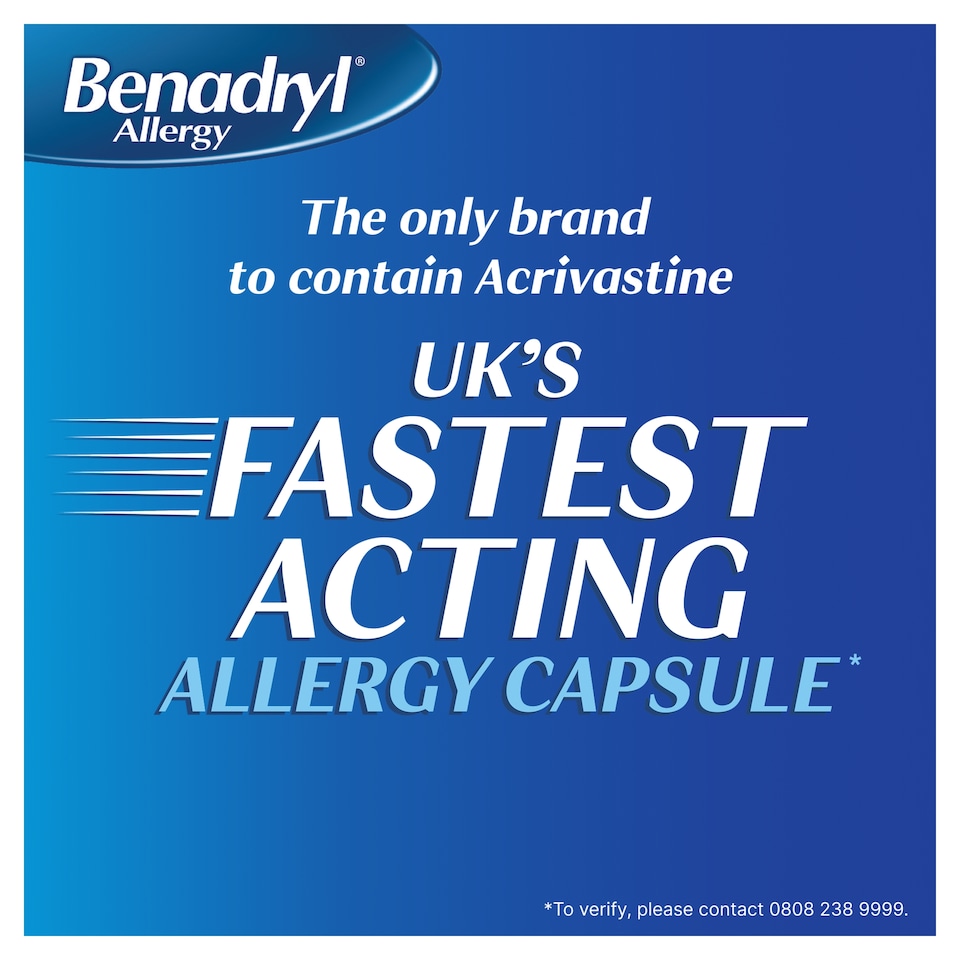 image 1 of Benadryl Allergy Relief Capsules 12s