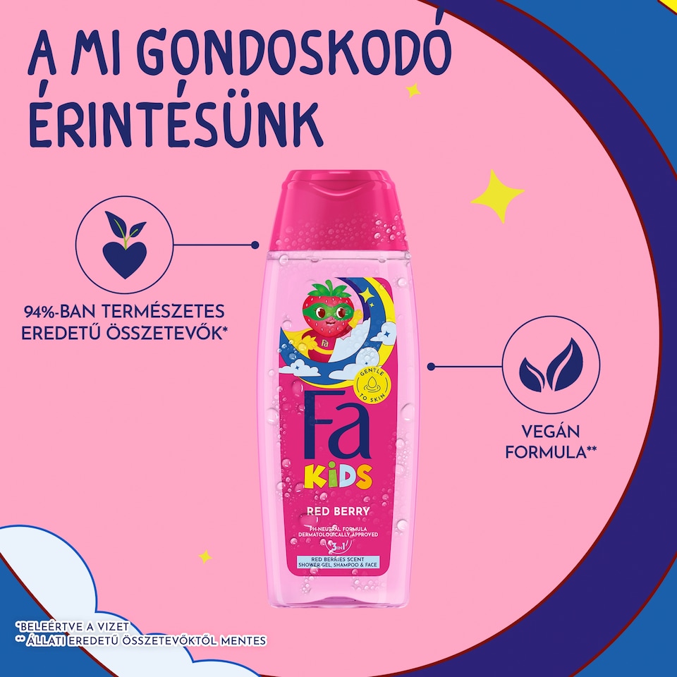 Fa Kids 3 az 1-ben tusfürdő és sampon piros bogyós gyümölcs illattal 250 ml  1. kép