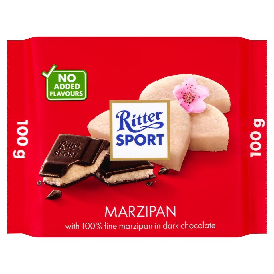 Ritter Sport Dark Chocolate Filled with Marzipan 100 g