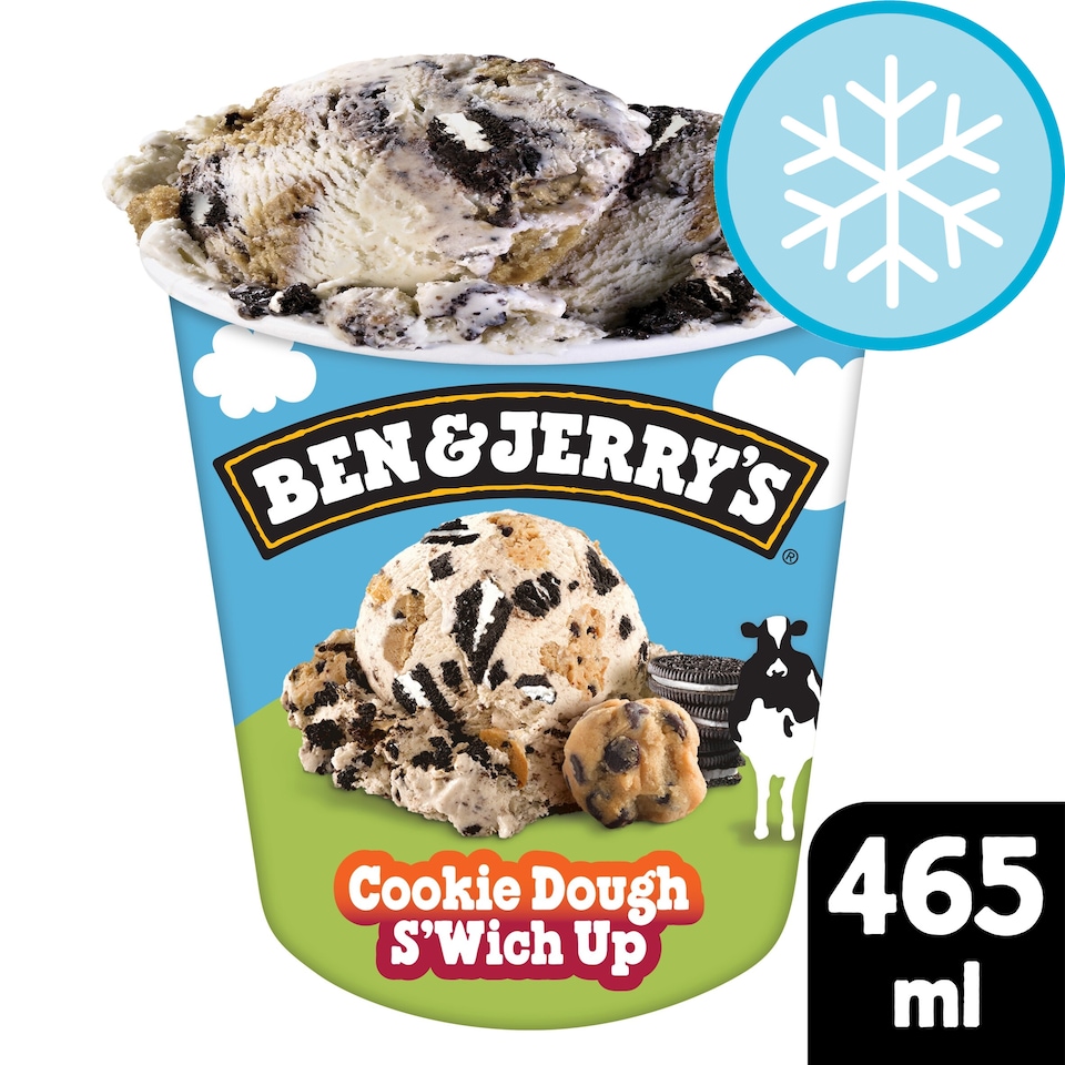 image 1 of Ben & Jerry's Cookie Dough S'wich Up Vanilla Ice Cream Tub 465ml