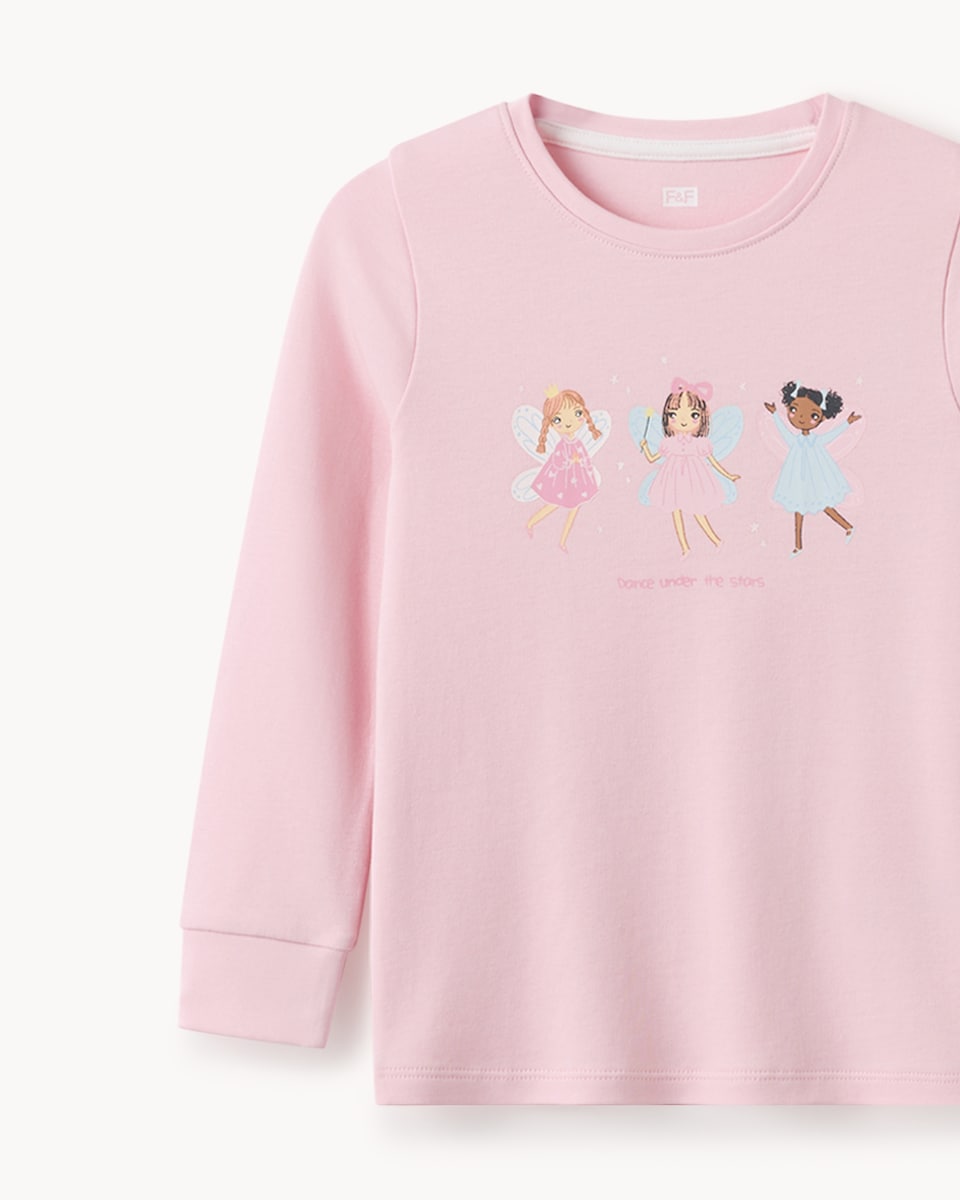 image 1 of F&F Girls 2-Piece Pure Cotton Fairy Pyjama Sets in Multi