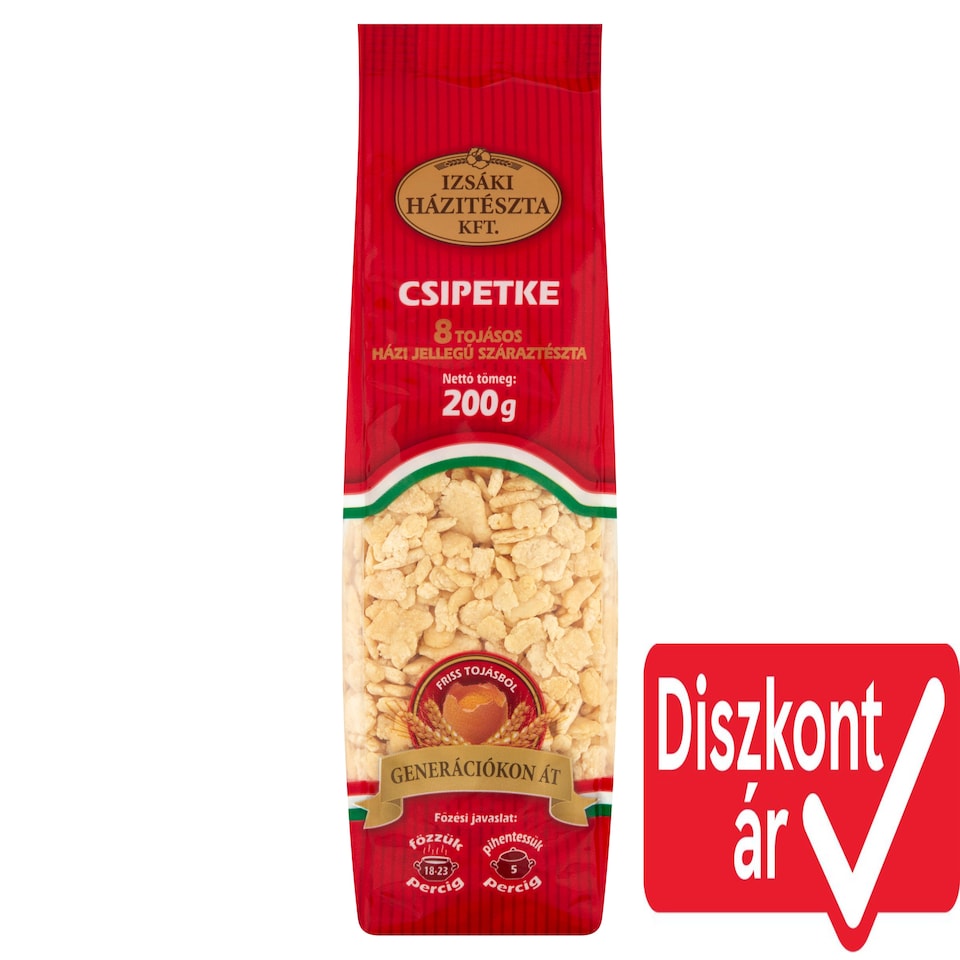 Izsáki Házitészta Pinched Noodles Homemade Dry Pasta with 8 Eggs 200 g