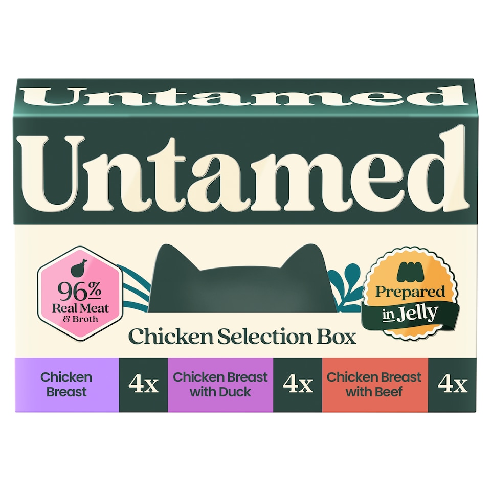 image 1 of Untamed Chicken Selection Box in Jelly Cat Food 12 x 75G