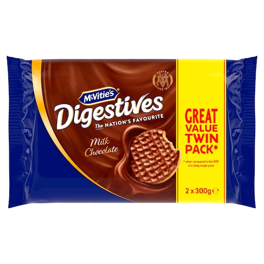 Mcvities Milk Chocolate Digestive Biscuits 2X300g Tesco Groceries