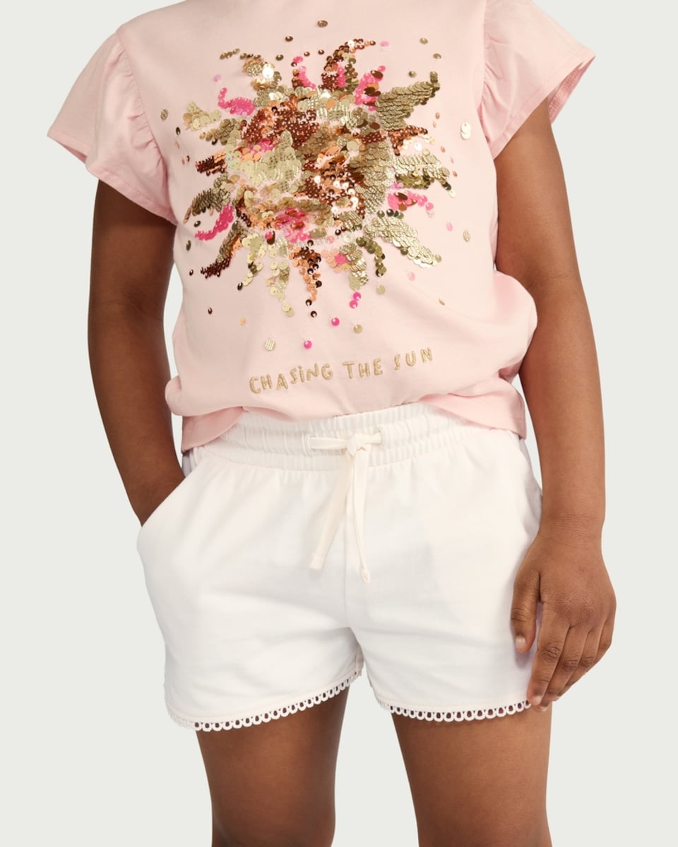image 1 of F&F Girls 2-Pack Pure Cotton Lace Trim Shorts in Multi Pink