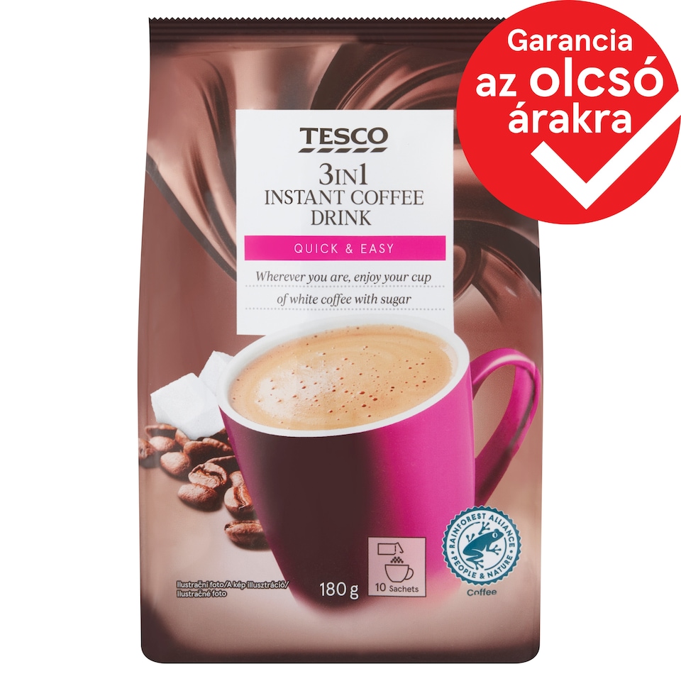 Tesco 3in1 Instant Coffee Drink 10 x 18 g (180 g)