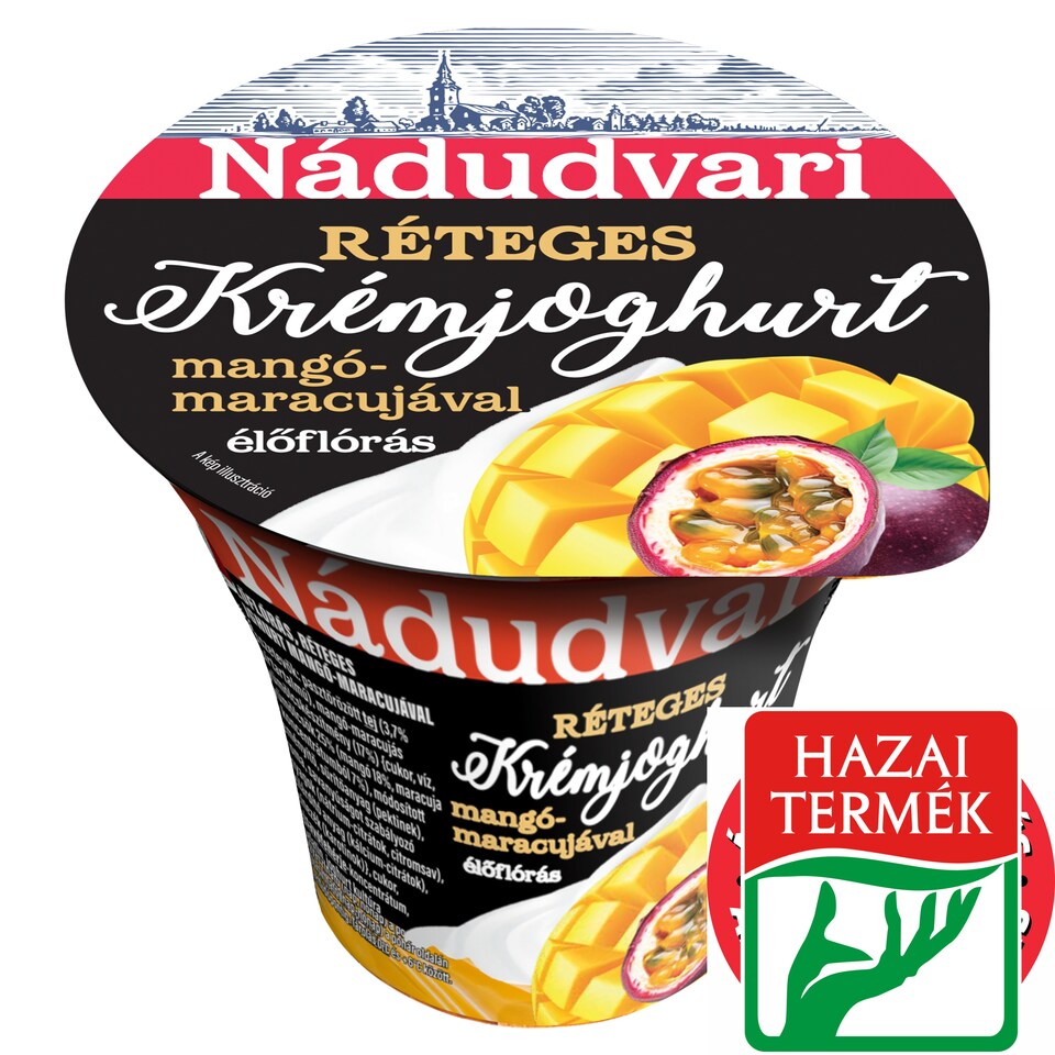 Nádudvari élőflórás réteges krémjoghurt mangó-maracujával 180 g