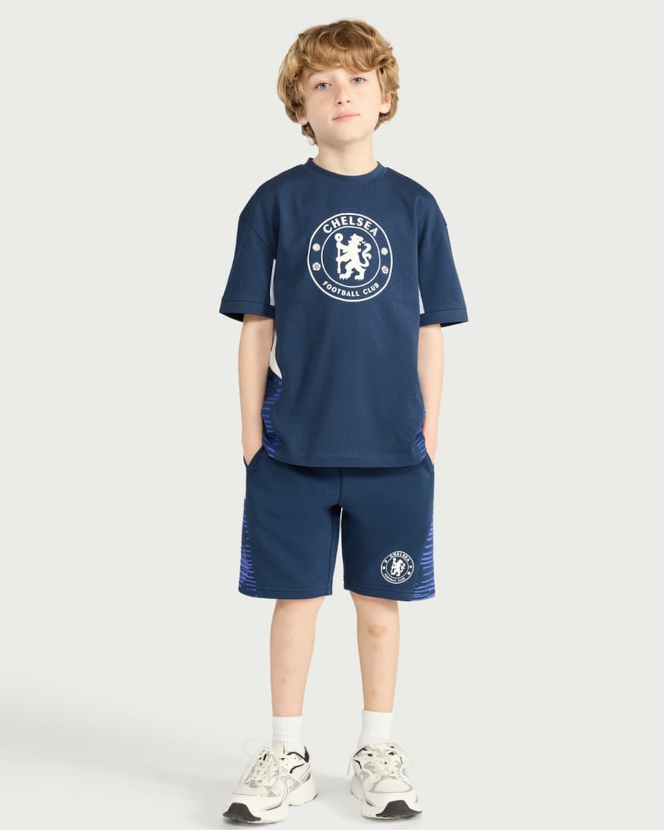 image 1 of Chelsea FC 2-Piece T-shirt and Shorts Set in Navy